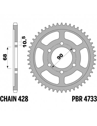 Couronne PBR acier C45 standard 4733 - 429