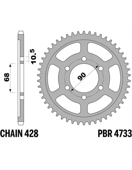 Couronne PBR acier C45 standard 4733 - 429