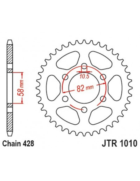 Kit chaîne JT/JT 428HDR 14/37 standard - couronne standard