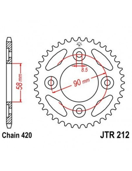Kit chaîne JT/JT 520HDR 14/37 standard - couronne standard