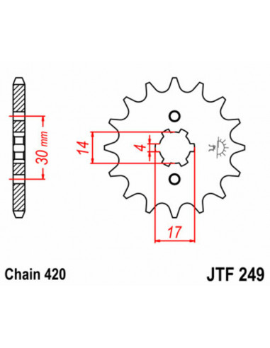 Kit chaîne JT/JT 520HDR 14/37 standard - couronne standard