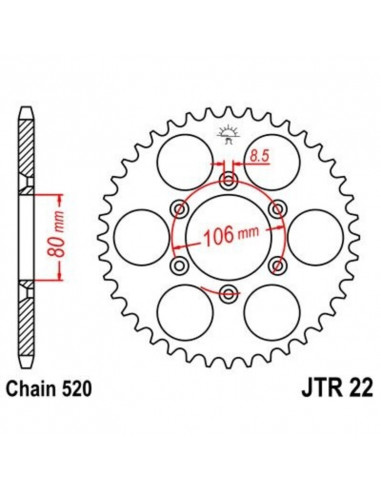 Kit chaîne JT/JT 520HDS 15/45 standard - couronne standard