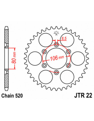 Kit chaîne JT/JT 520HDS 17/49 standard - couronne standard