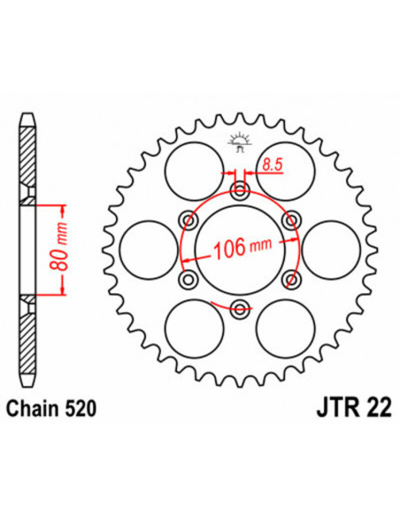 Kit chaîne JT/JT 520HDS 17/49 standard - couronne standard