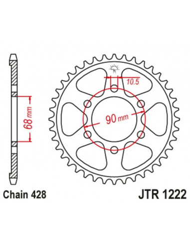 Kit chaîne JT/JT 428HDR 15/48 standard - couronne standard