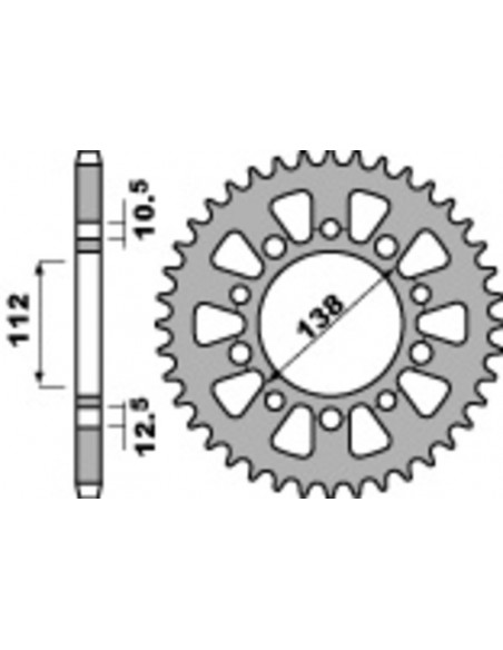 Couronne PBR acier C45 standard 4384 - 521