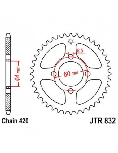 Couronne JT SPROCKETS acier standard 832 - 420