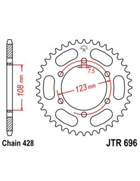 Couronne JT SPROCKETS acier standard 696 - 428