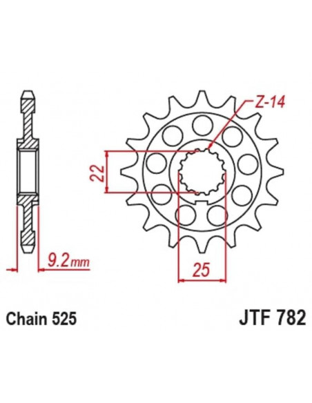 Pignon JT SPROCKETS acier standard 782 - 520