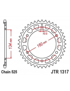 Couronne JT SPROCKETS acier standard 1317 - 525 2
