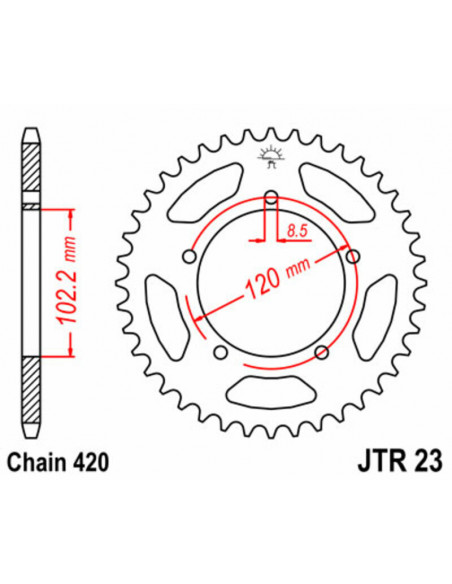 Kit chaîne DID/JT 420NZ3 12/47 couronne standard