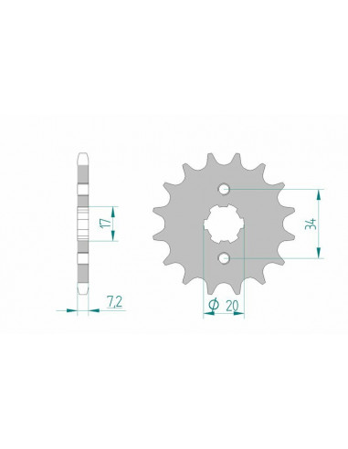 Kit chaîne AFAM 428XMR2 15/48 - couronne standard