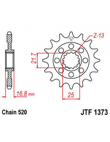 Kit chaîne JT/JT 520HDS 17/38 standard - couronne standard