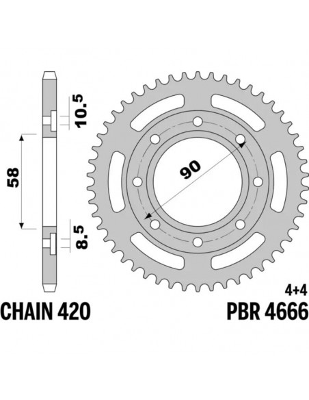 Couronne PBR aluminium 4666 - 420