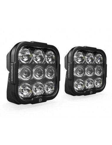 Kit d'éclairage universel DL9 lentille transparente avec câblage Premium