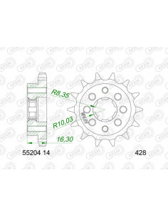 Pignon AFAM acier standard 55204 - 428 2