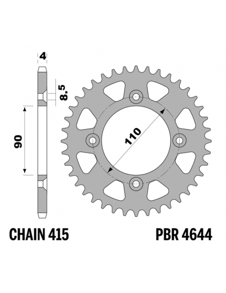 Couronne PBR aluminium ultra-light 4644 - 415