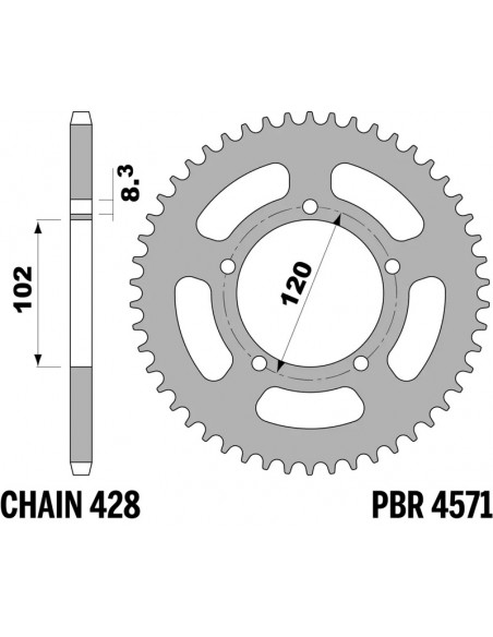 Couronne PBR acier standard 4571 - 428