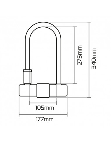 Antivol U OXFORD Magnum avec support - 177x340mm - homologué ART4 / Sold Secure Gold / FG SBSC