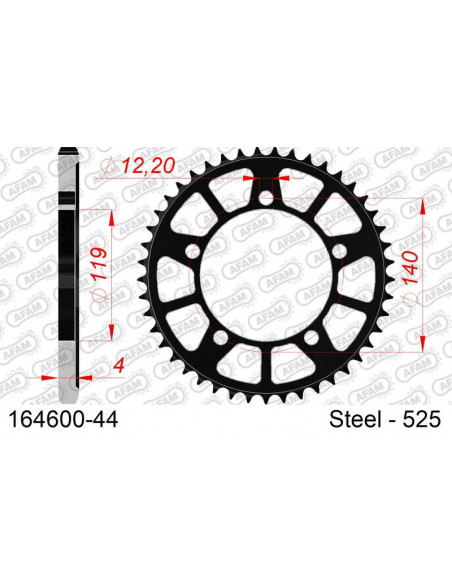 Couronne AFAM acier standard - 525