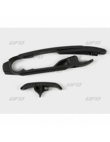 Kit patin de bras oscillant + patin de chaîne inférieur UFO noir KTM