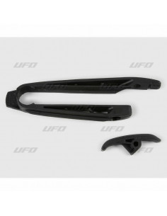Kit patin de bras oscillant + patin de chaîne inférieur UFO noir KTM