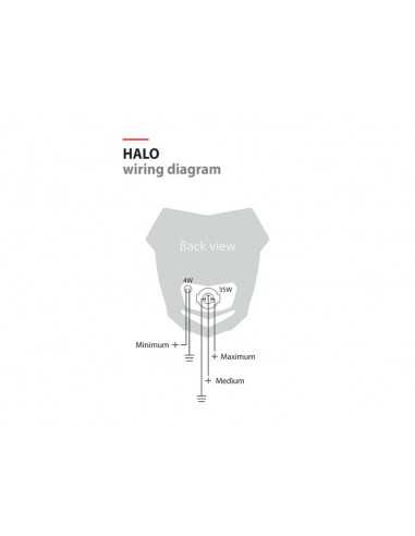 Plaque phare POLISPORT Halo blanc/noir