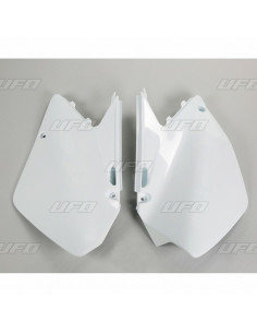 Plaques latérales UFO blanc Suzuki RM125/250