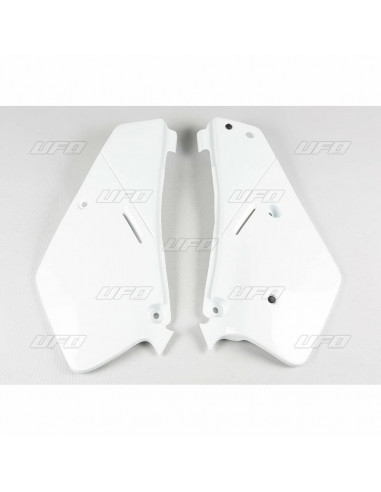 Plaques latérales UFO blanc Suzuki RM80