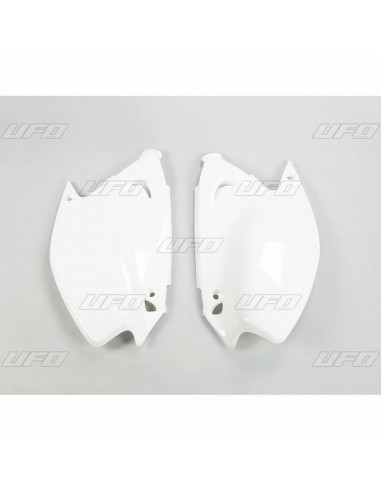 Plaques latérales UFO blanc Kawasaki KX125/250