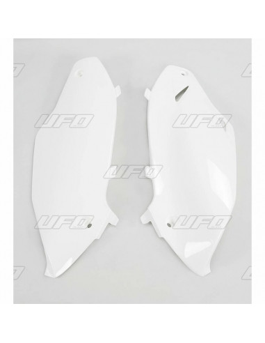 Plaques latérales UFO blanc Kawasaki KX250F/450F