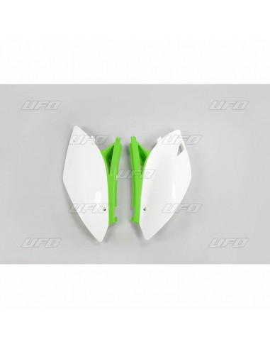 Plaques latérales UFO noir/verte Kawasaki KX250F