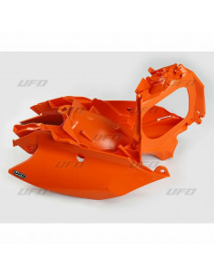 Plaques latérales + cache boîte à air UFO orange KTM