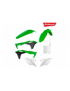 Kit plastique POLISPORT couleur origine (2017) vert/noir/blanc Kawasaki KX250F