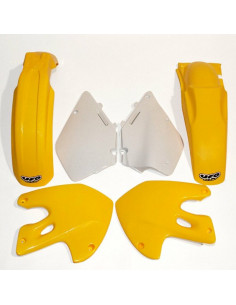 Kit plastique UFO couleur origine jaune/blanc Suzuki RM125/250
