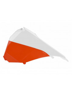 Caches boîte à air POLISPORT couleur origine 15 blanc/orange KTM SX/SX-F