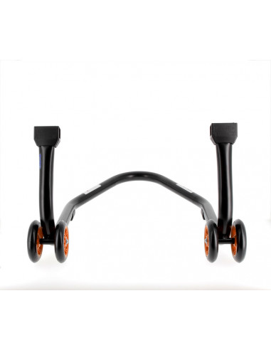 Béquille arrière BIHR Home Track supports en "V" noir mat roues orange