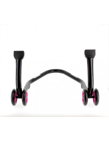 Béquille arrière BIHR Home Track supports en "L" noir mat roues rose