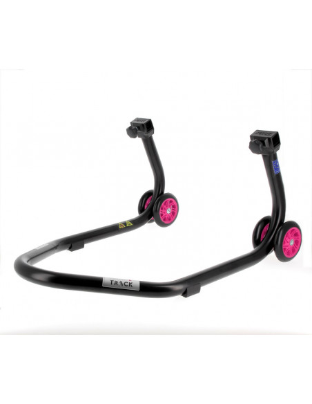 Béquille arrière BIHR Home Track supports en "L" noir mat roues rose