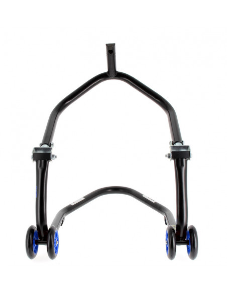 Béquille avant sous té BIHR Home Track noir mat roues bleu