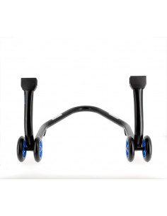 Béquille arrière BIHR Home Track supports en "L" noir mat roues bleu 2