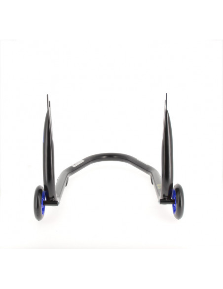 Béquille arrière BIHR Home Track fixe supports en "V" noir mat roues bleu
