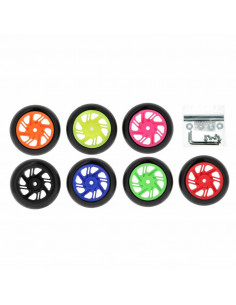 Béquille avant sous té BIHR Home Track noir mat roues orange 2