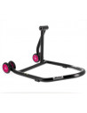 Béquille monobras droite BIHR Home Track noir mat roues rose