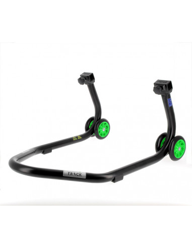 Béquille arrière BIHR Home Track supports en "L" noir mat roues vert
