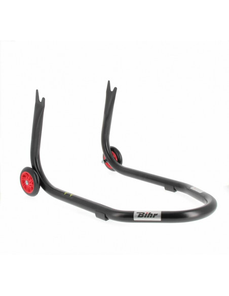 Béquille arrière BIHR Home Track fixe supports en "V" noir mat roues rouge