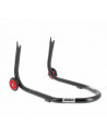 Béquille arrière BIHR Home Track fixe supports en "V" noir mat roues rouge