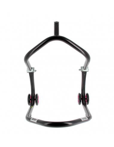 Béquille avant sous té BIHR Home Track noir mat roues rose