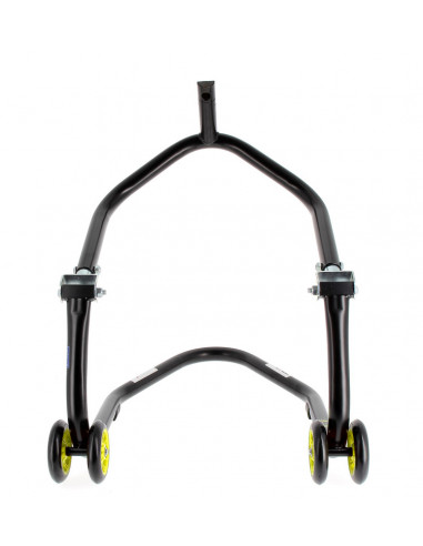 Béquille avant sous té BIHR Home Track noir mat roues jaune