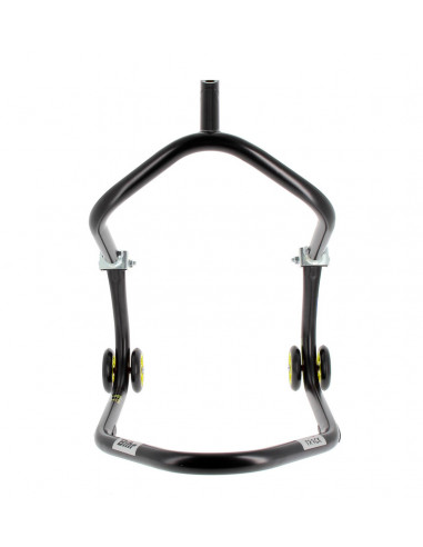 Béquille avant sous té BIHR Home Track noir mat roues jaune